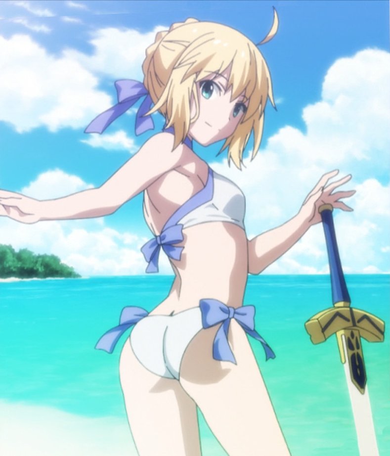 Saber in her swimsuit