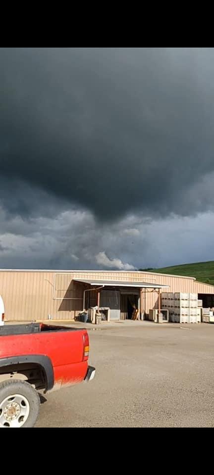 #BREAKING: Incredible photos from Findleyville area of funnel cloud this evening. Right Now: Rescue crews are at Crossroads Ministries after the church roof was ripped off. A Mass Casualty Incident has been declared. Unknown number of injuries. @KDKA 📸 Tom Laird