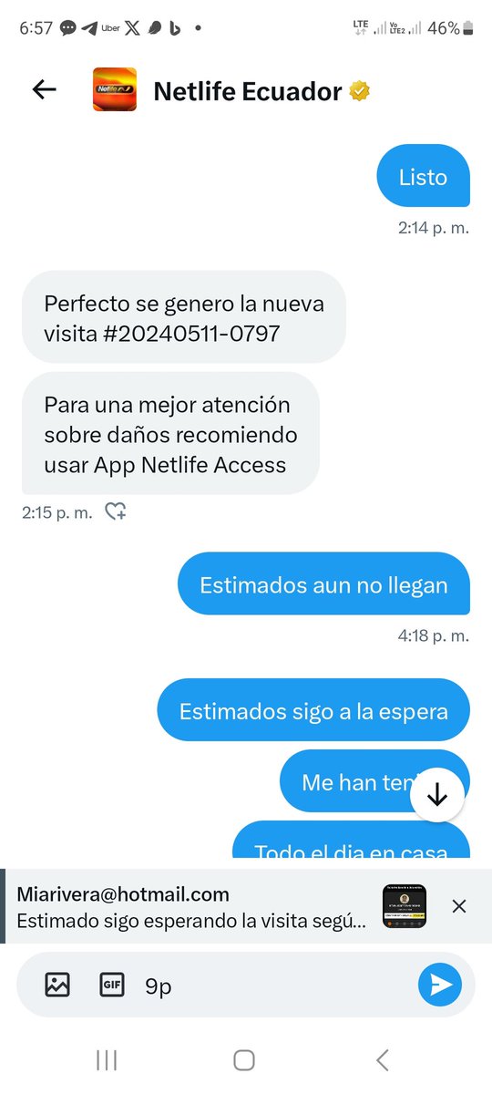 Mitchelrivera24's tweet photo. @NetlifeEcuador de verdad 1 mes sin su servicio quiero cerrarlo y que me repongan la factura cancelada del mes anterior https://t.co/7swaOV4g6I