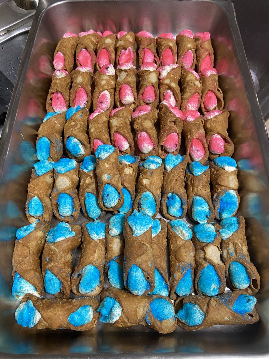 Gender reveal party cannolis