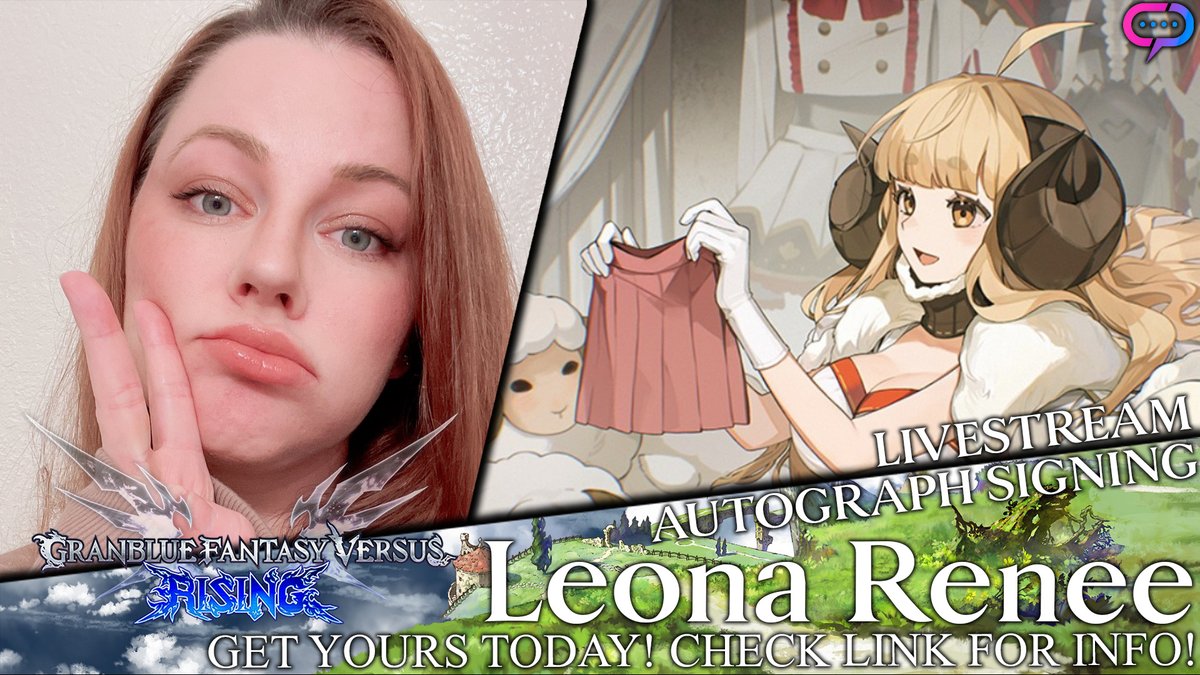 TOMORROW! The talented Leona Renee is signing LIVE! You know her as Anila from Grandblue Fantasy Verus: Rising! Prints still available for personalized autograph! Details in link: hubs.la/Q02wSN6R0 @hatsuu #grandbluefantasyversusrising #grandbluefantasyversus #leonarenee