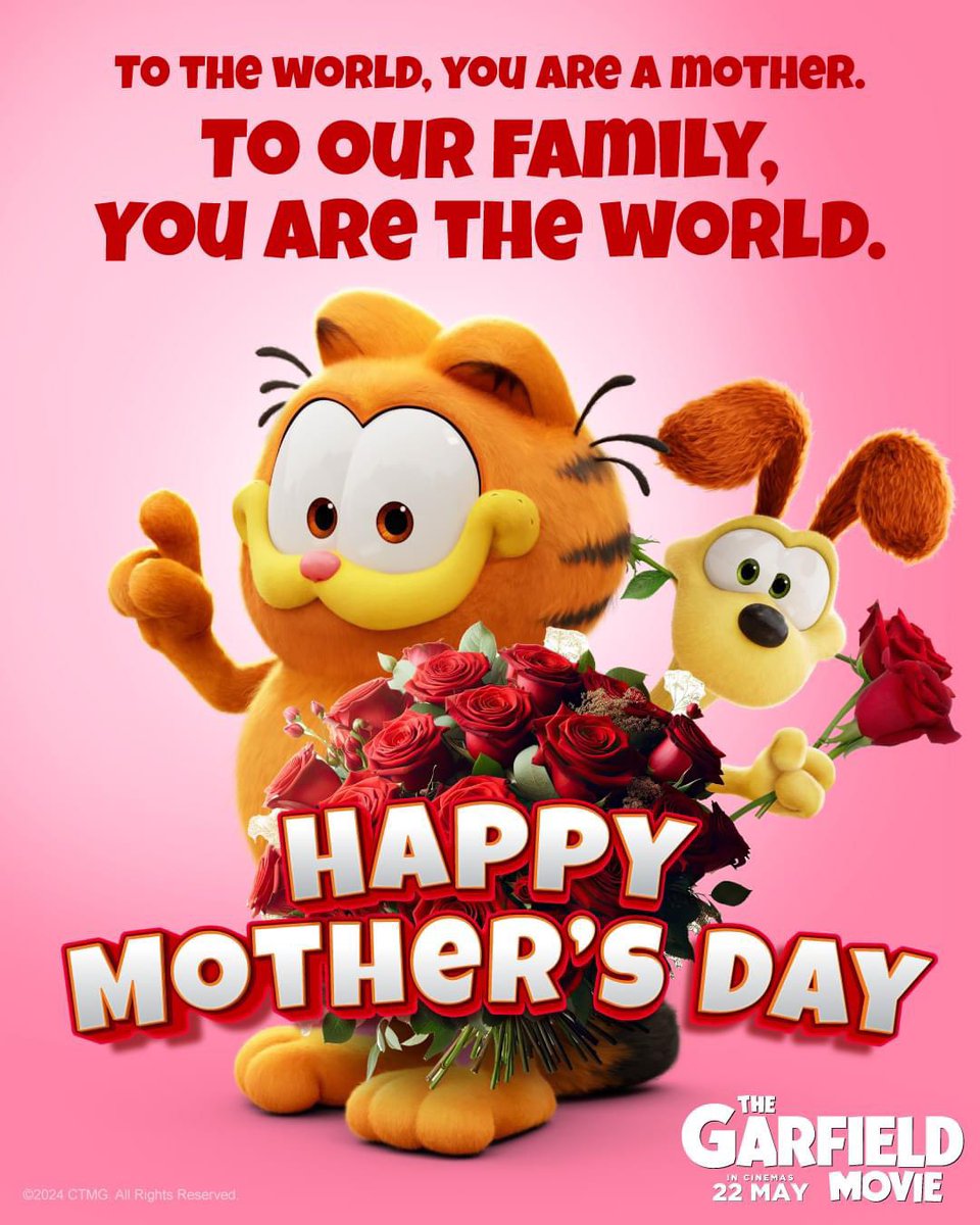 #Garfield sends purr-fect wishes to all the amazing mothers out there! 😺 Don't miss #GarfieldMovie hitting GSC on 22 May! 💞