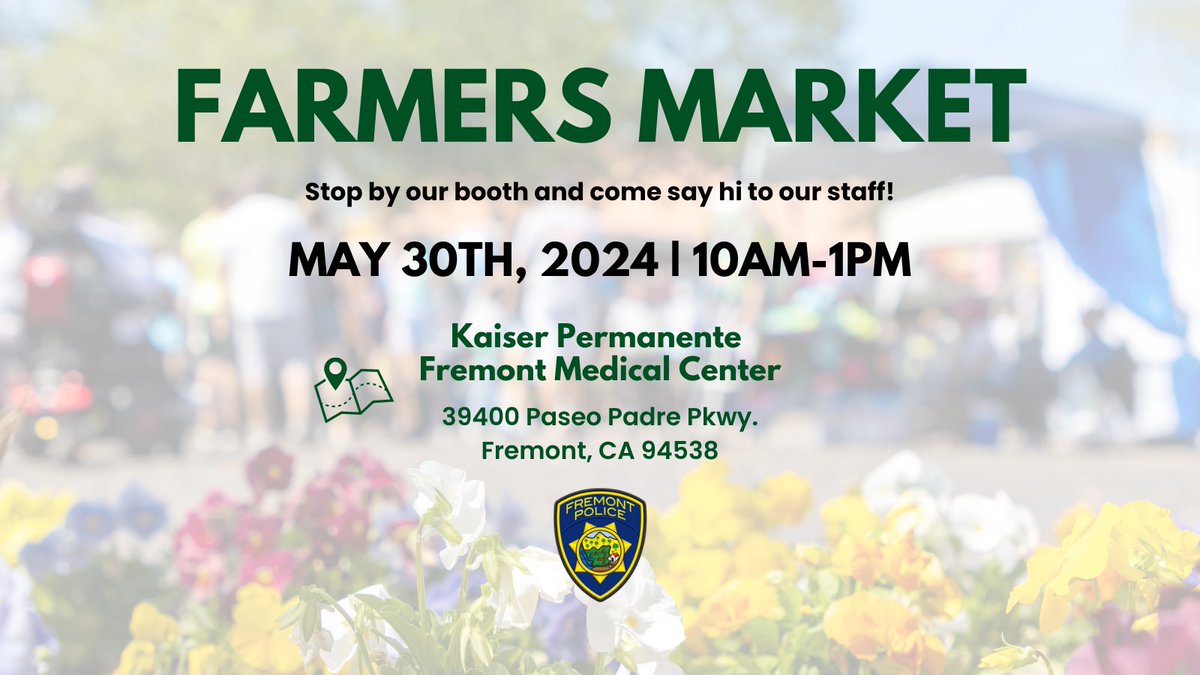 Mark your calendars because we're thrilled to announce that we'll be at the Kaiser Permanente Farmers Market on Thursday, May 30th! Join us from 10am - 1pm and swing by our booth to say hello to our staff. We hope to see you there!