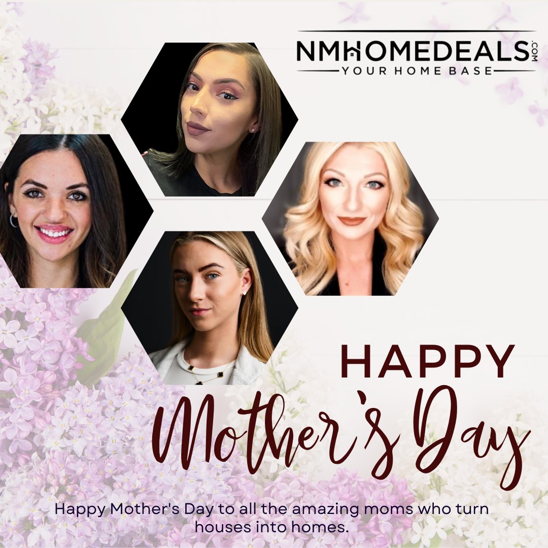 'Home is where your mom is. Happy Mother's Day to all the amazing moms who turn houses into homes.' 🏡💐 Wishing you a day filled with joy, laughter, and all the love in the world. Happy Mother's Day! 🎉🌟

#nmhomedeals #yourhomebase #mothersday