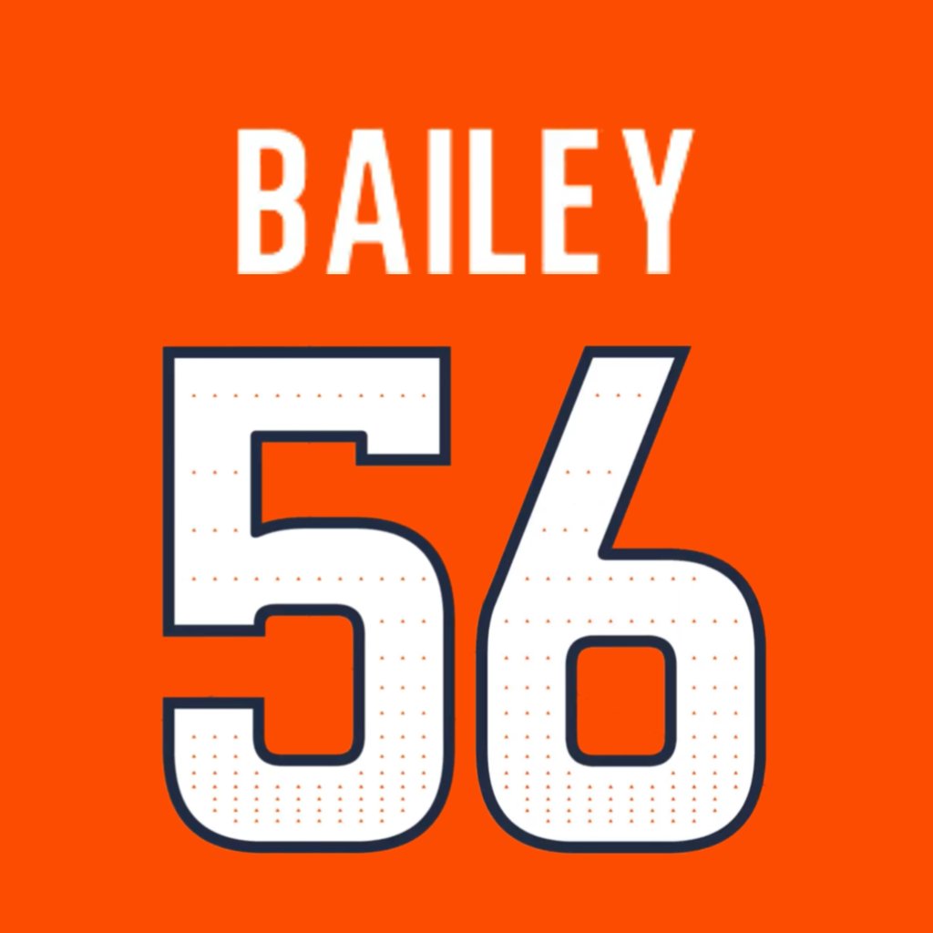 Denver Broncos LB Levelle Bailey (@LevelleBailey6) is wearing number 56. Last assigned to Baron Browning. #BroncosCountry