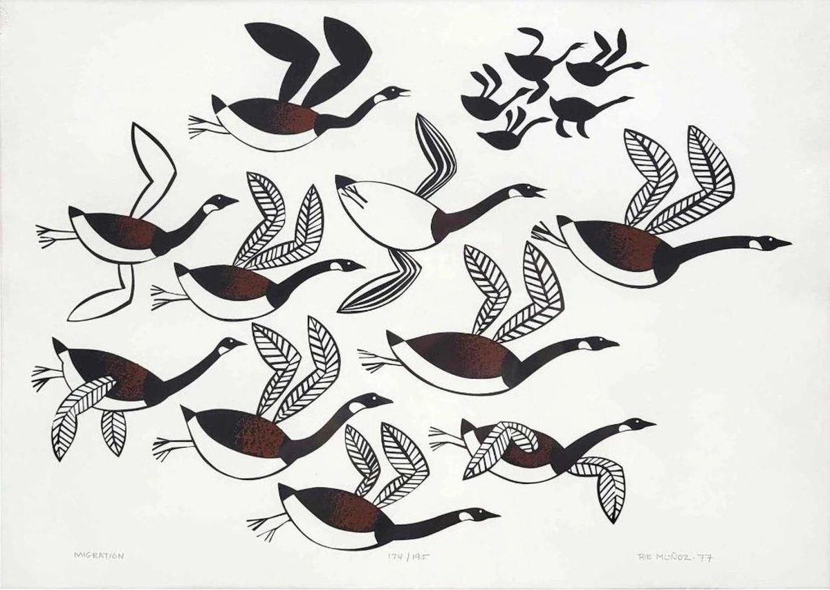 ArtHistAnimalia's tweet photo. For #WorldMigratoryBirdDay :
Rie Muñoz (American, 1921-2015)
Migration, c.1977
Seriograph, 22.25" x 27.25"
https://t.co/KS3a6cBq0r

#WomenArtists #BirdsInArt https://t.co/gKLOrg2o5R