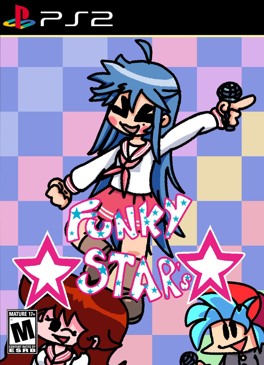 FunkyStars_Team's tweet photo. Do you remember this epic game for Ps2? The best one!
(dragon ball Z budokai teikanchi 3 it's the real best of course)

[Just a funny draw]

#fnf #fridaynightfunkin #ps2 #anime #luckystar #funkystars #konata #fnfmod #art https://t.co/BSJHHwBJNY