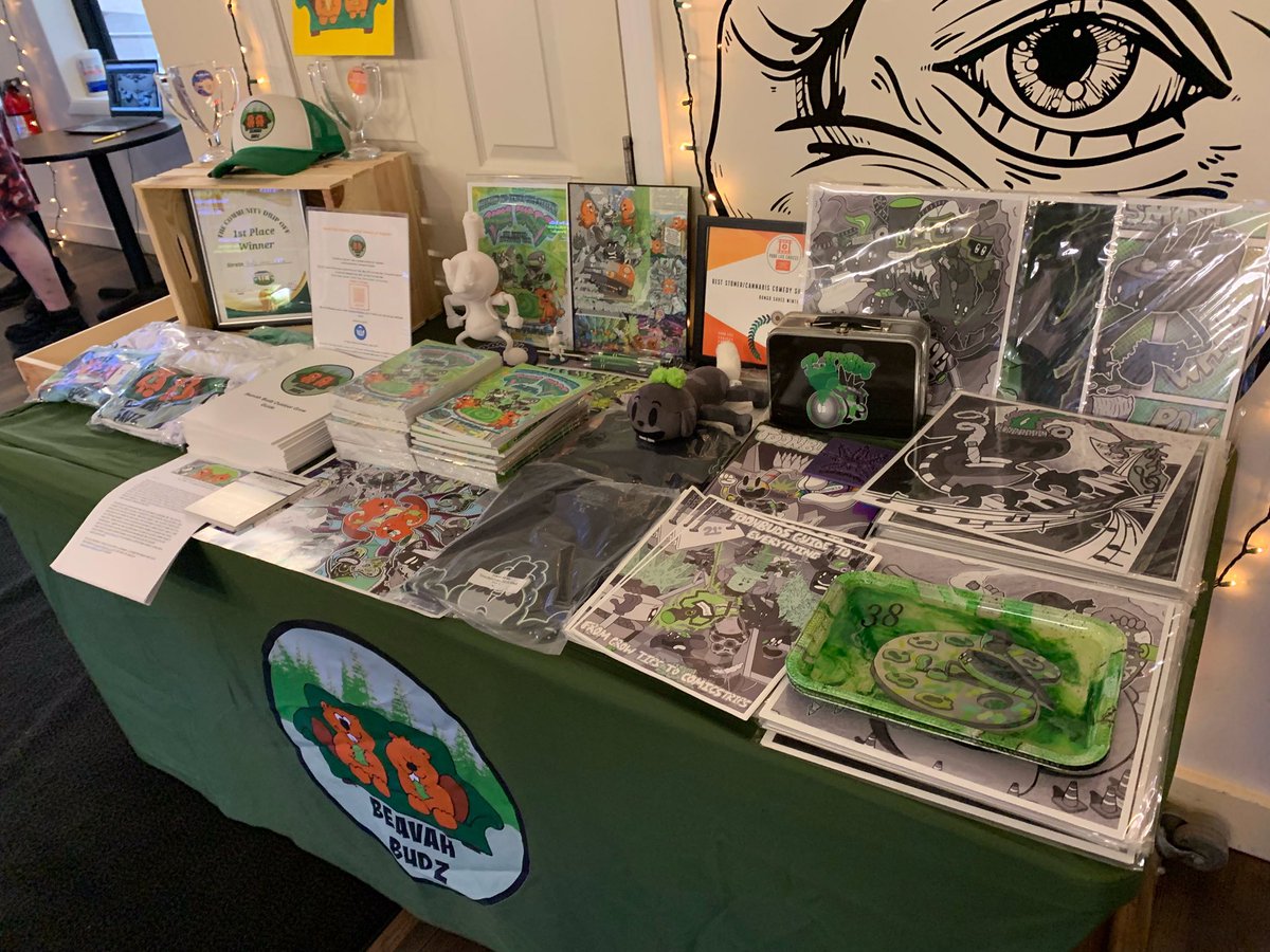 Toonbuds & Beavah Budz would like to thank everyone that came by Ideal Craft Cannabis to check out our graphic novel 🎉 Had a awesome time, Thanks for all the support 🙌 #graphicnovel #artist #merchandise #artwork #popup