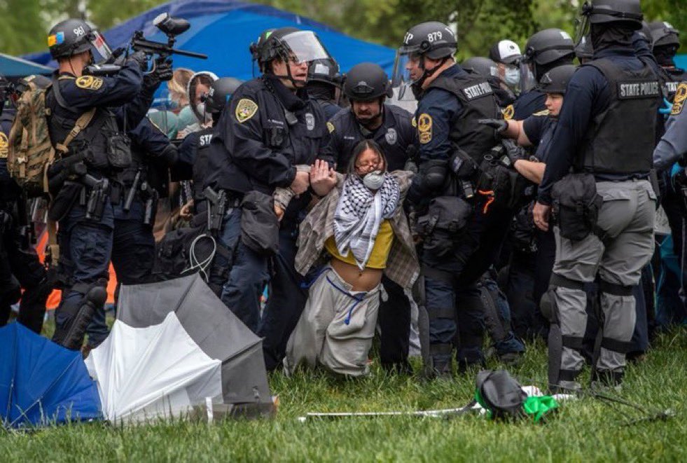 Militarized cops beat up 65 year old prof. at campus protest bcuz they were unleashed upon protesters. Shameful. I would prefer campus protests to an out of control police state. This genie won’t go easily back into the jar #DemsUnited #ProudBlue #DemVoice1 #ResistanceUnited