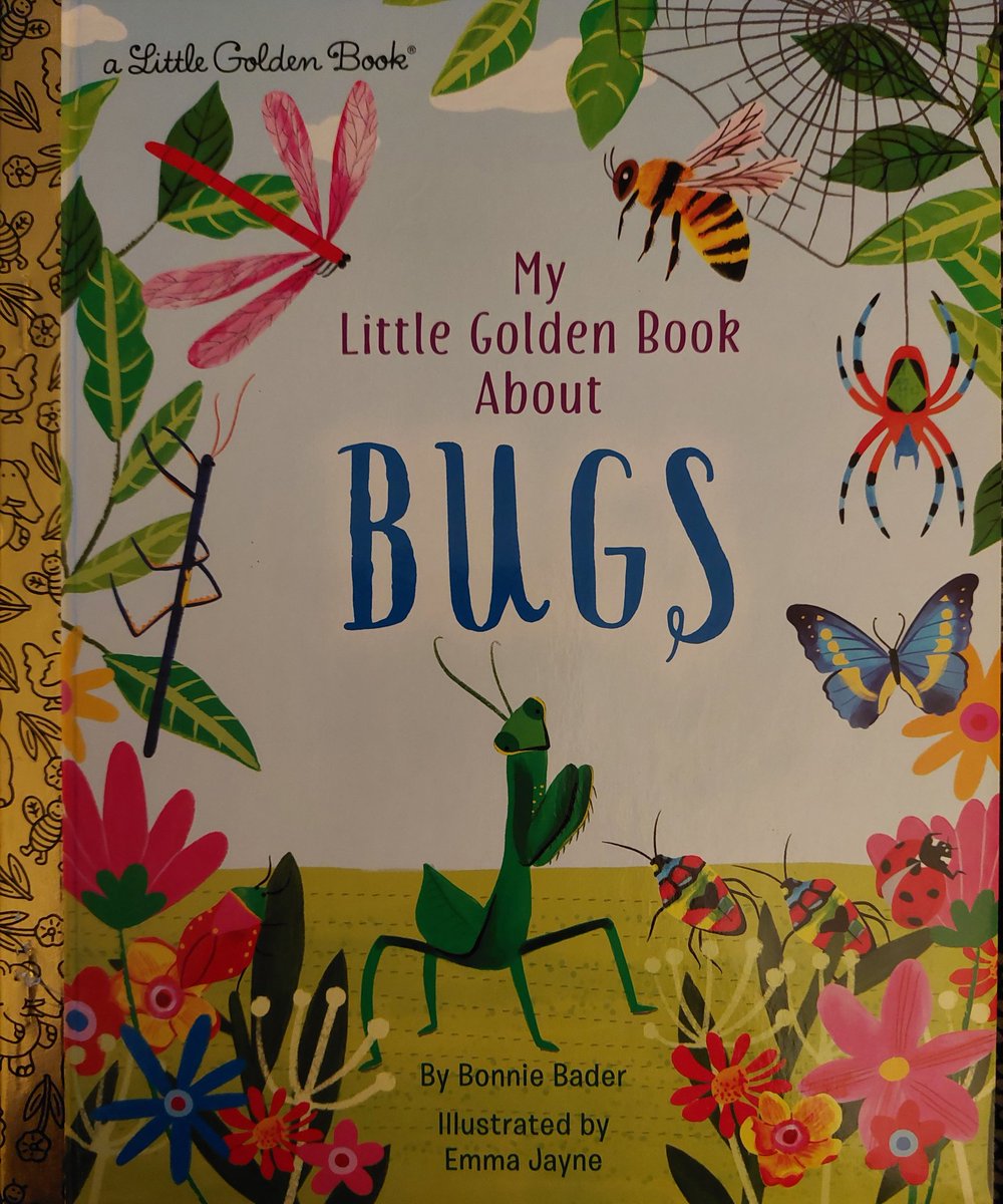 Hello everyone and welcome to #PuppyBookClub! Anyone here like bugs or find them interesting? When I am outside I know I enjoy staring at an ant or two! Tonight Aha and I are joined by my feline fursibs butterfly, Leon, to read 'My Little Golden Book About Bugs'! 1/9