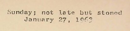 Letter from Betty Eisner (American LSD psychologist) to her friend, psychiatrist Herman Denber. She has a habit of writing to him late (after midnight), and he reproaches her for it. 
So this time, in the letterhead, she specifies... 😆