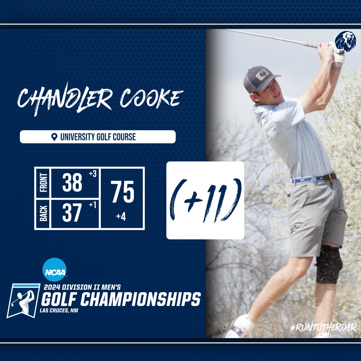 Chandler Cooke caps off a stellar freshman season as he ties for 66th at the NCAA II South Central/West Regional in Las Cruces, New Mexico. 📊: bit.ly/4dvdkqa #RunToTheRoar