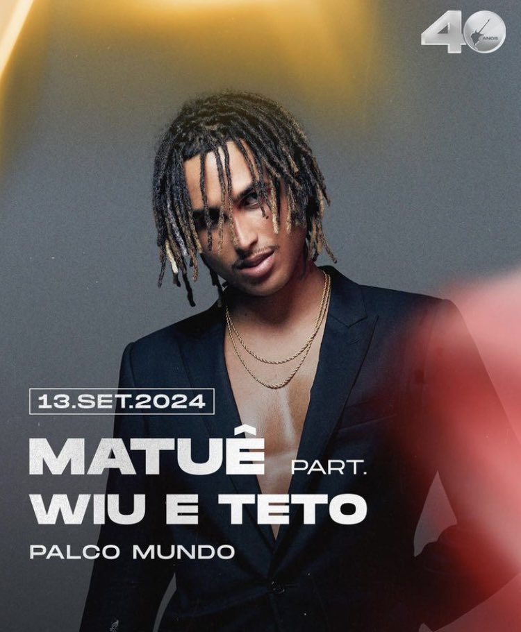 MatueBRA's tweet image. 🚨 Em comemoração aos nossos 10k, está no ar o maior sorteio já feito aqui já página até hoje:

Você e mais 1 acompanhante, no Rock in Rio, dia 13 de setembro, para assistir o Matuê no palco mundo, ao lado de Wiu e Teto. 

Incluso: 

2 ingressos Gramado + passagens aéreas para 2…