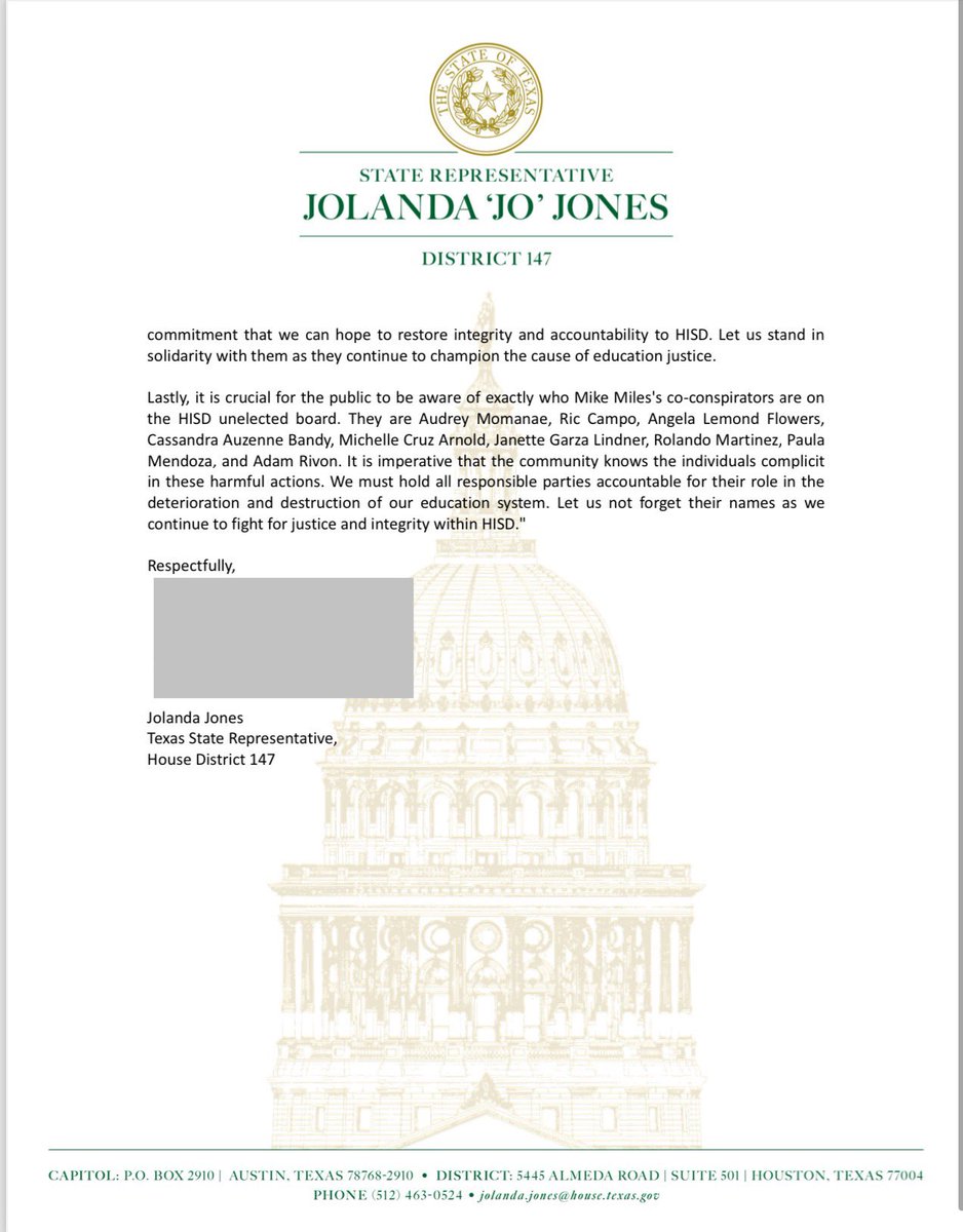 I was an HISD student & former duly elected board member. It’s sad now. Please read my statement on why I wouldn’t send any child to HISD under its currently state-controlled superintendent and unelected board. #MikeMilesMustGo #SaveHISD #UnelectedBoardMustGo #PleaseReTweet