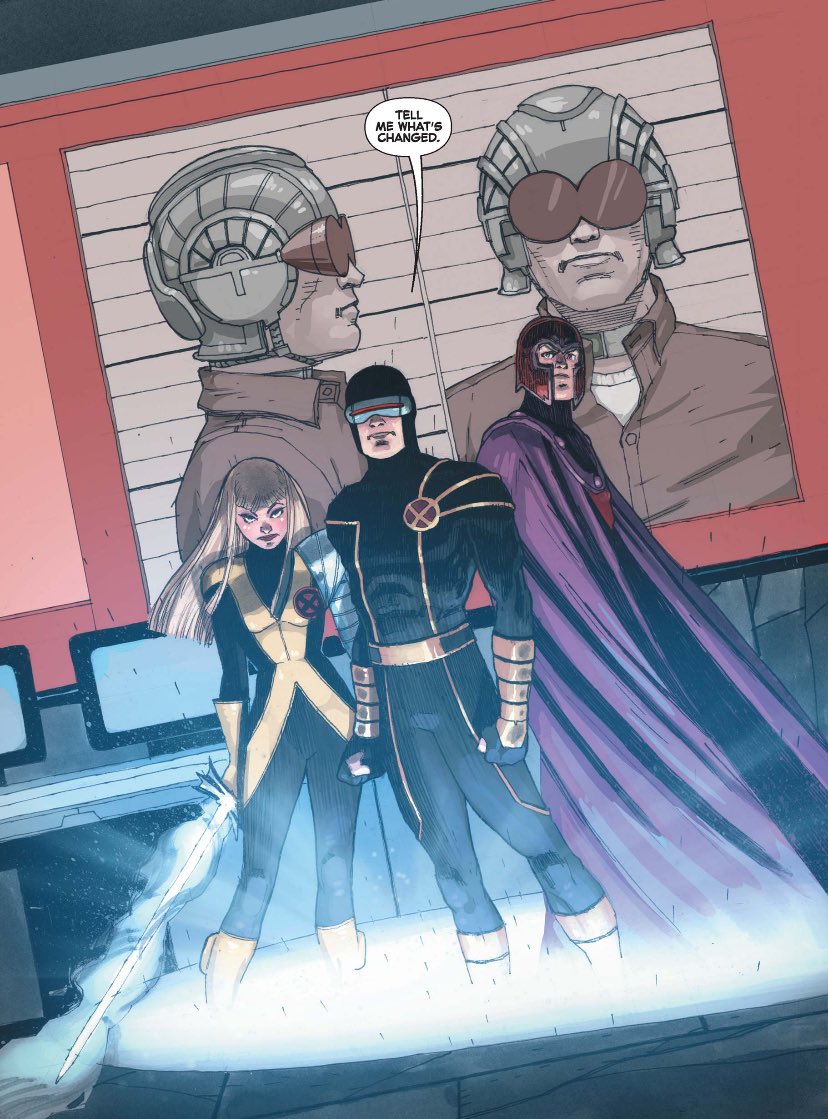 “Hated. Feared. And saving the world. Tell me what’s changed.” (Avengers vs. X-Men: Consequences #5 - Kieron Gillen, Gabriel Hernandez Walta, Jim Charalampidis, and Clayton Cowles) #Cyclops #Magneto #Magik #XMen #AvsX #Marvel #MarvelComics
