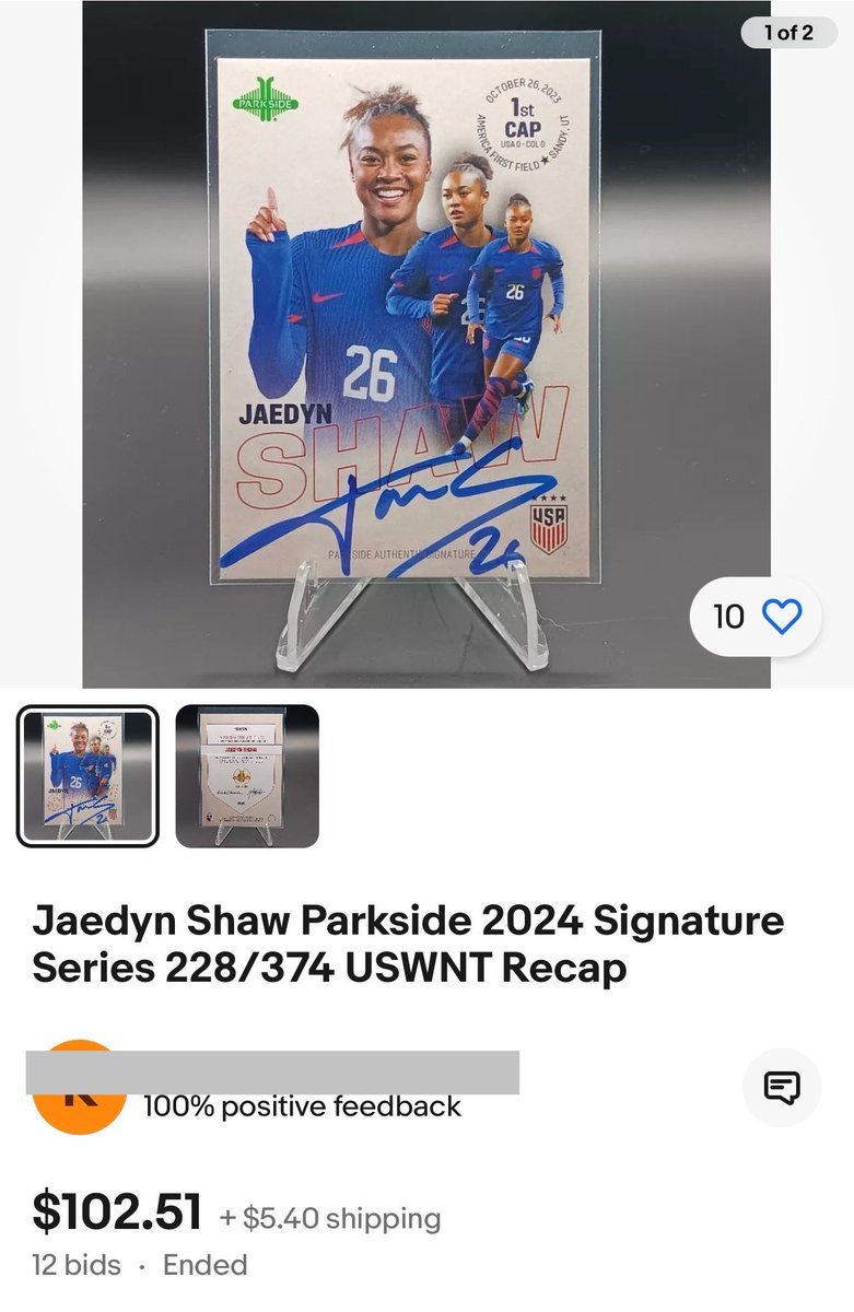 You can head on over to the WoSo HQ marketplace and make this same offer on the two Jaedyn Shaw /374 Parkside ReCap cards I have listed for sale 👇