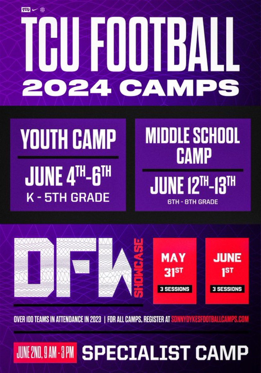 I will be attending the TCU camp on June 1st! <a href="/TCUFootball/">TCU Football</a> <a href="/CoachMXKelly/">Malcolm Kelly</a>