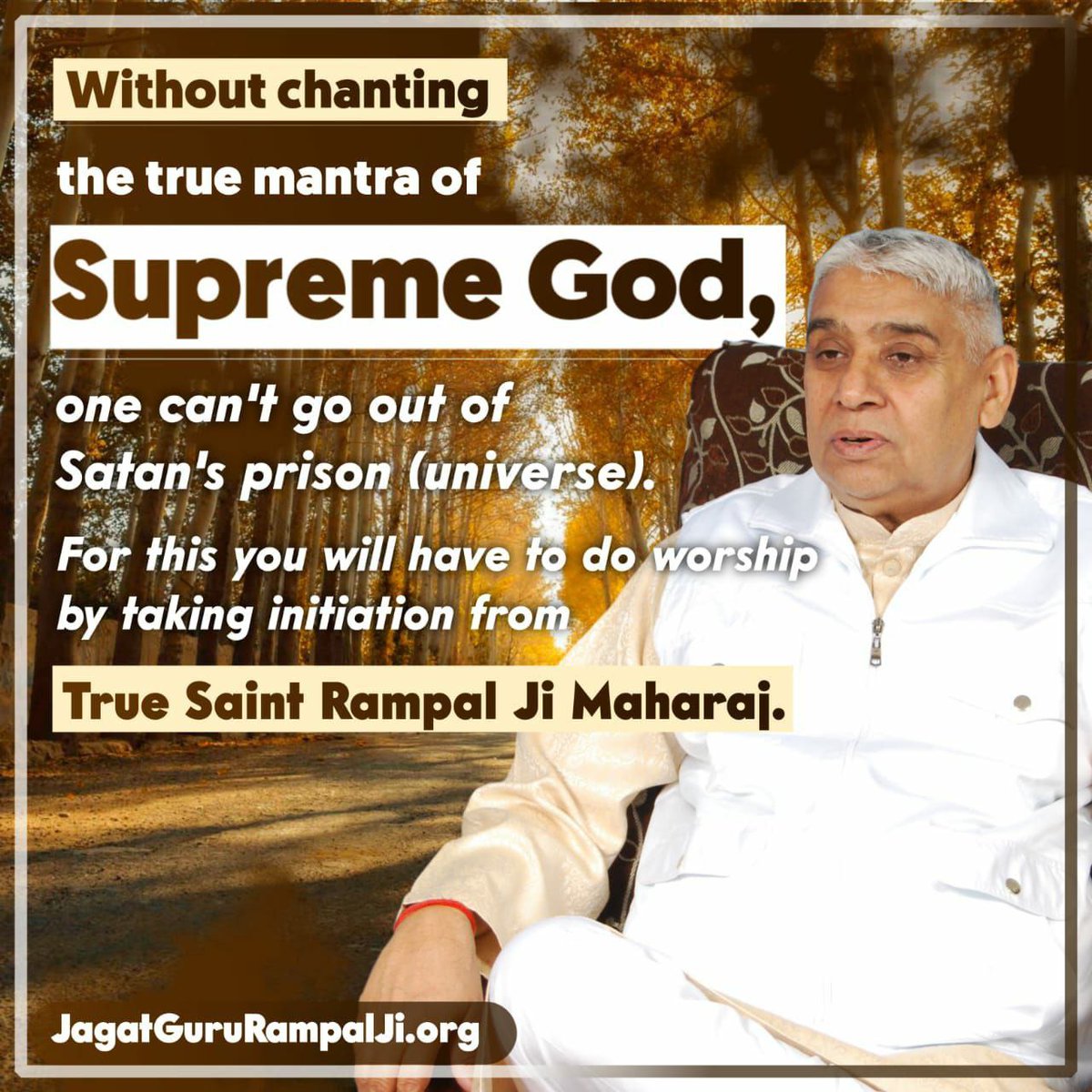 #GodMorningSSunday 
Without Chanting
the true mantra of
Supreme God, 
one can't go out of Satan's prison (universe).
For this you will have to do by taking initiation from
True Saint Rampal Ji Maharaj.
Visit our Saint Rampal Ji Maharaj YouTube Channel
#SundayMotivation
