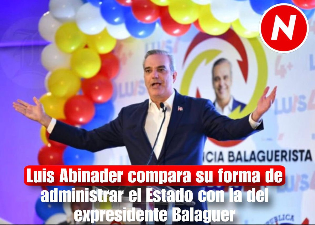 noticiando_rd's tweet photo. El candidato presidencial del Partido Revolucionario Moderno (PRM), y actual mandatario, Luis Abinader, comparó este viernes su forma de administrar los recursos económicos del Estado dominicano con la del ex gobernante Joaquín Balaguer. #Abinader https://t.co/ltKJ7OKvZY