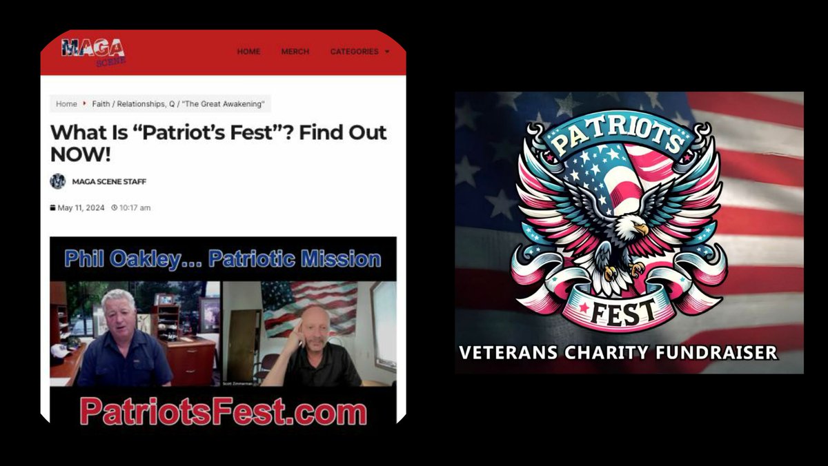 📌 MAGA Scene 🇺🇸 What Is “Patriot’s Fest”? Find Out NOW! magascene.us/what-is-patrio… 🔥 'PATRIOTS FEST MAY 18th, 2024 | Aurora, IL. Harmonizing the Nation with music.' patriotsfest.com @ScottZPatriot @MAGA_Scene Truth, X, & Instagram