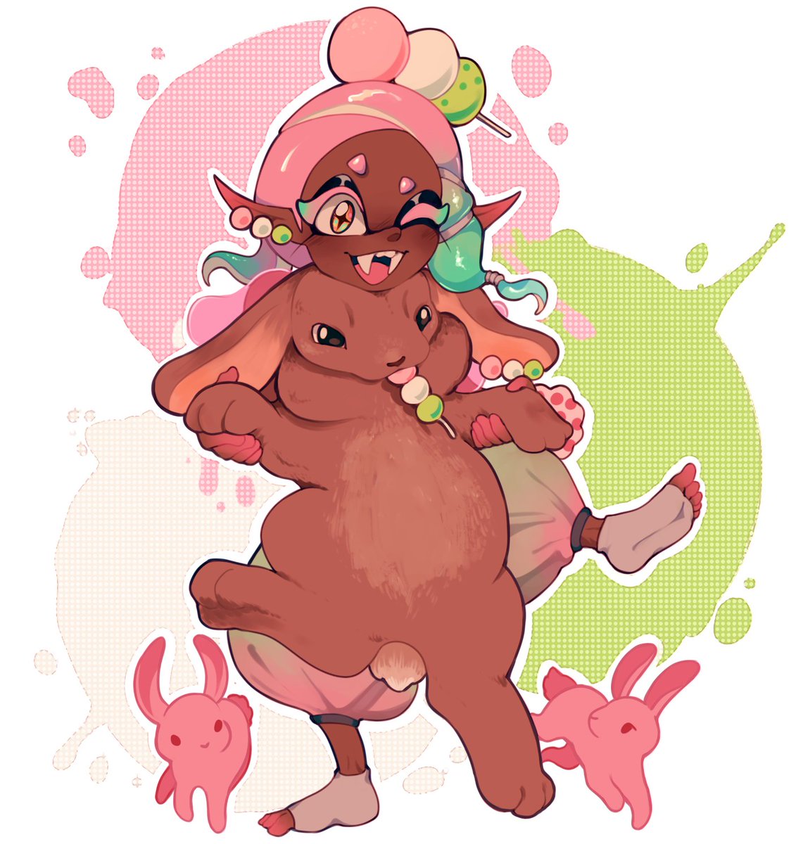 [#splatoon] springfest frye with some bunnies, for a patron!
