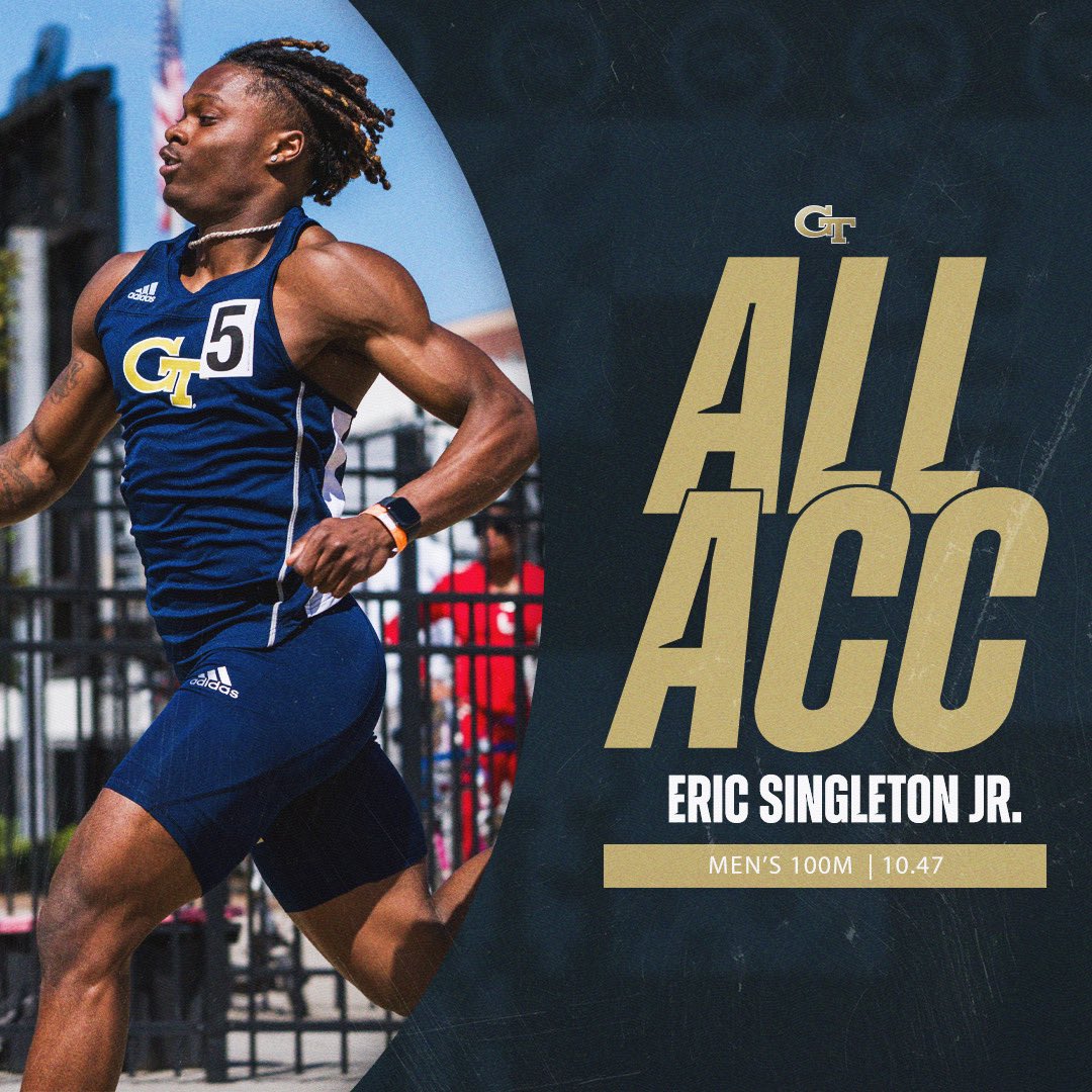 Eric Singleton Jr.➡️ Men’s 100 Meter Finals All ACC Second Team Honors✅ #StingEm 🐝