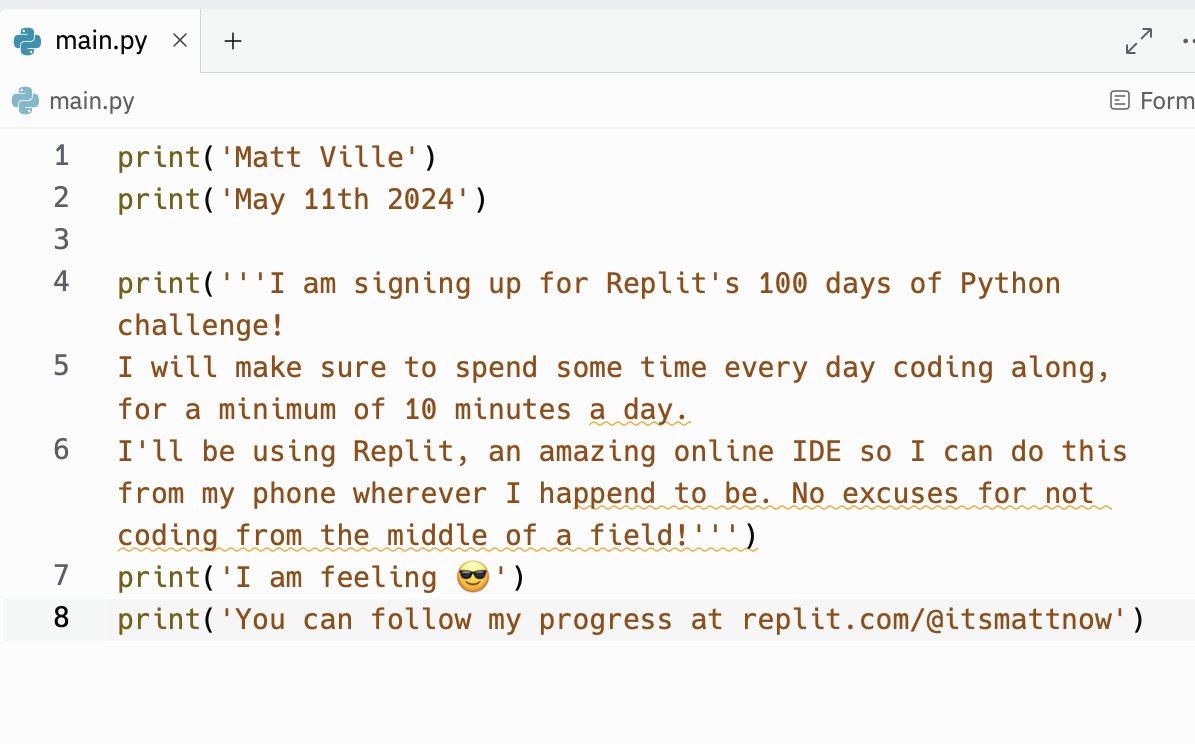 itsmattnow's tweet image. #replit100DaysOfCode @Replit