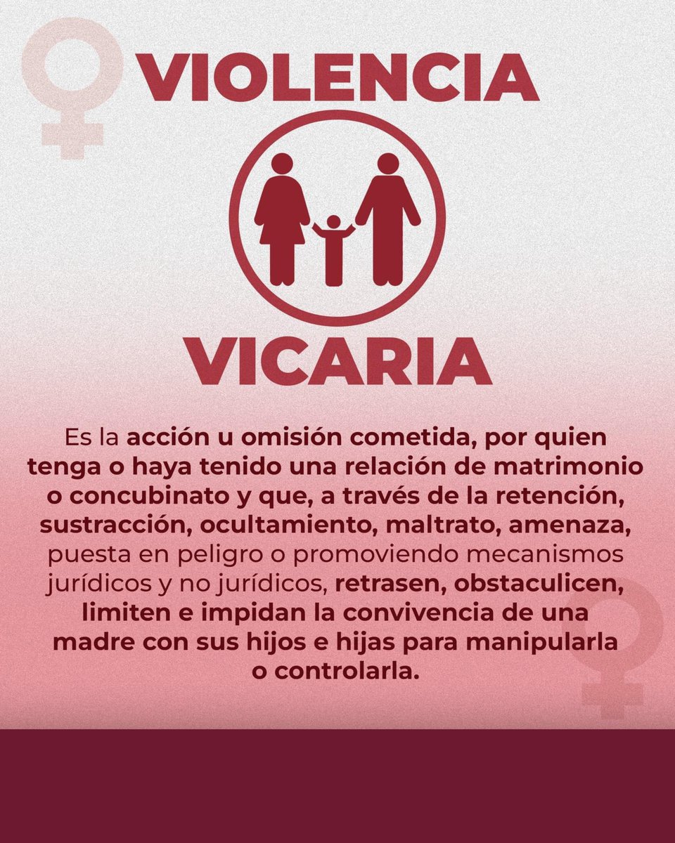 En #Oaxaca la #LeyVicaria ya se aprobó por el Congreso. 
Esta ley reconoce la violencia vicaria como una forma de violentar a una mujer a través de sus hijos. Este tipo de agresión ya es sancionable. 
¡Hasta que sea ley en todo México!