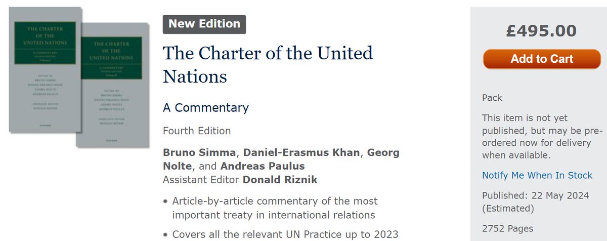 Contributing to a new edition of the @OUPLaw Commentary on the UN Charter is always a labour of love. As we signed off on proofs last December, however, @UN SG @AntonioGuterres invoked his Art 99 powers for the first time over the ongoing crisis in Gaza, requiring hasty edits.