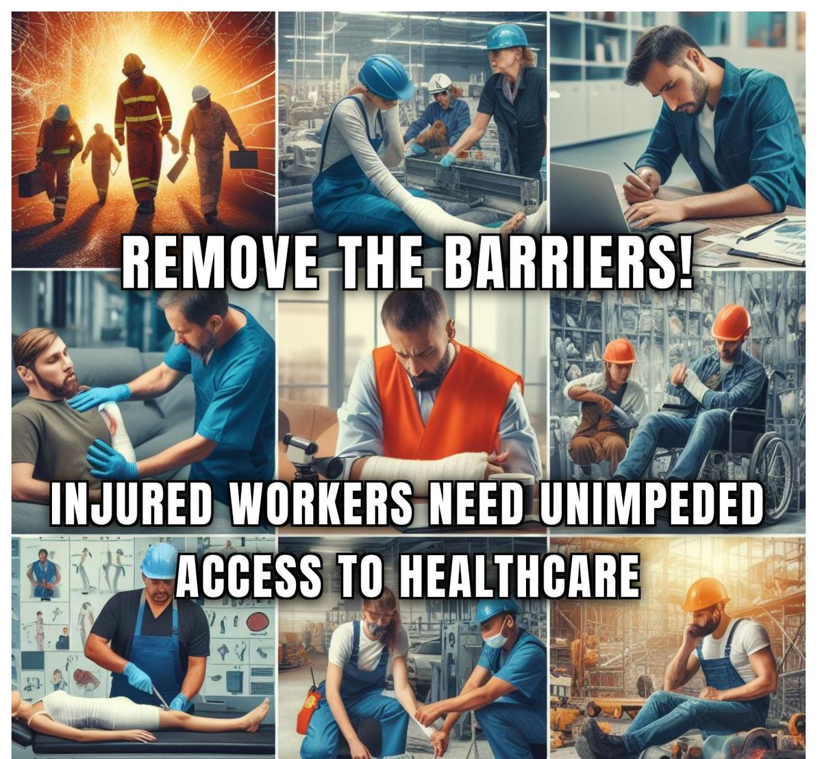 Remove the barriers! #InjuredWorkers need unimpeded access to healthcare. Let's ensure they get the support they deserve! #HealthcareForAll #wsib #wcb #workera #canada #workerscomp