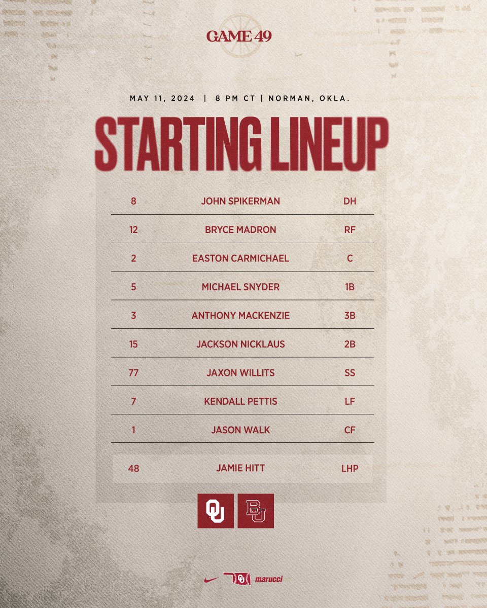 Game 49 🗒️ 🔗 linktr.ee/ou_baseball // #CHAOUS