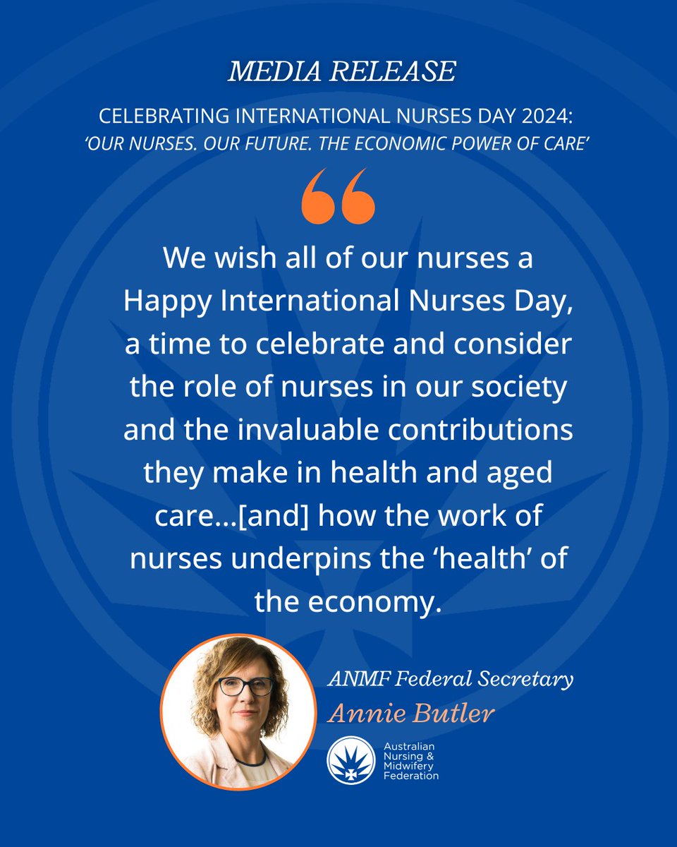 This year’s #IND2024 theme - ‘Our Nurses. Our Future. The economic power of care’ - acknowledges that nurses are the ‘backbone’ of Australia's healthcare system and how the quality care they provide ensures a healthier, more productive society. RELEASE: bit.ly/4dyBNuE