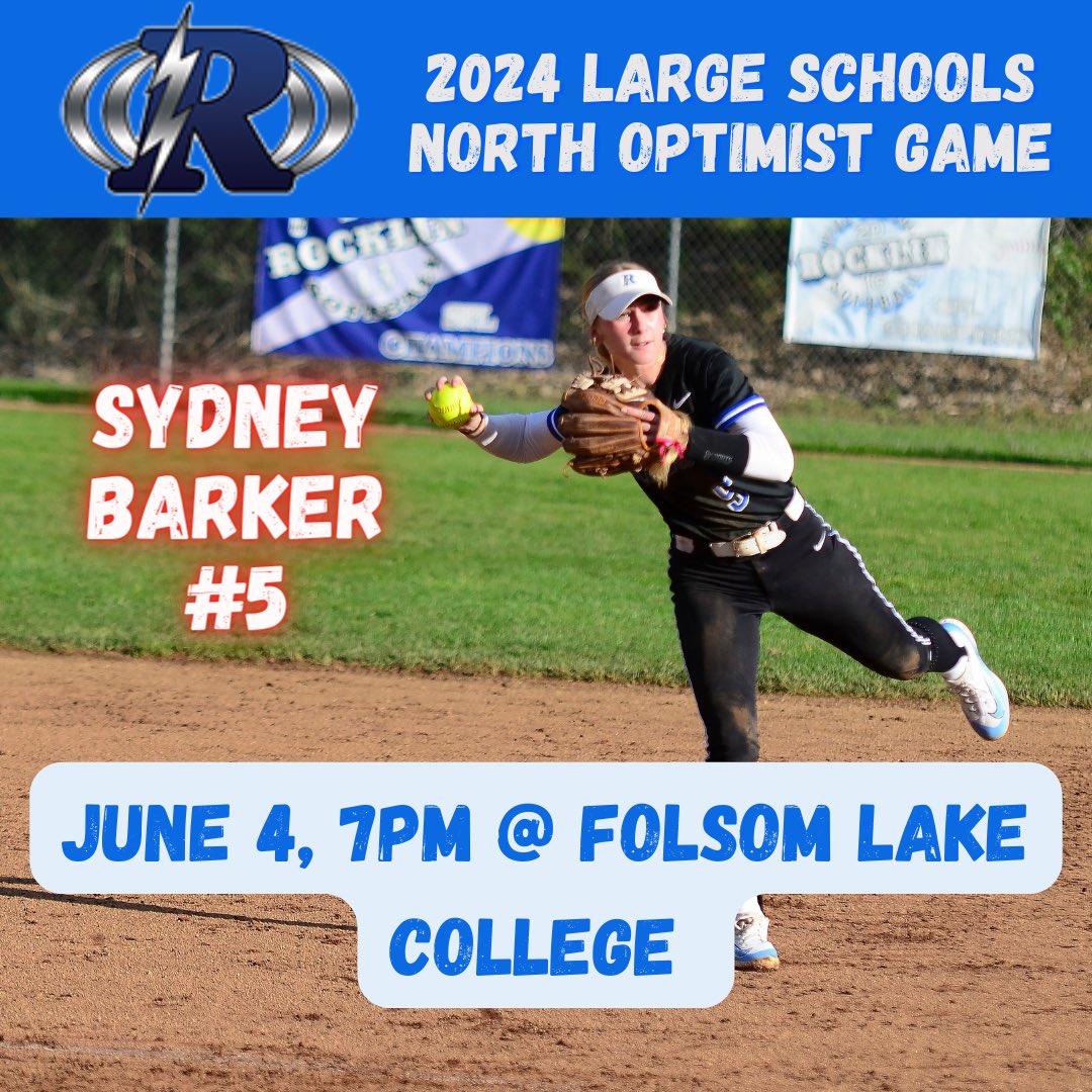 Congratulations to Savannah Grigsby & Sydney Barker for being selected to the 47th optimist game! They’ll play @ Folsom Lake College on June 4th @ 7pm. @RocklinSports @SacMaxPreps @J_Georgeson26 @Pete24Dufour @KCRA3HSPlaybook @ThePlacerHerald @WCPSacramento @A2J15 @CoachJimmy22