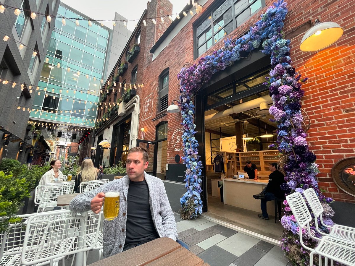 This is my best influencer impression. Staring off into space like an idiot. I thought my wife was taking a photo of the flowers at @WestboundDownCO Denver so I didn’t look at the camera. But now that I’m an influencer, you should try the Predestined WC Pils. It’s fantastic.