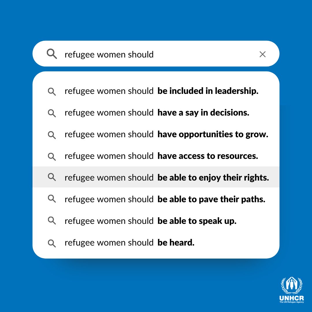 Refugee women should...