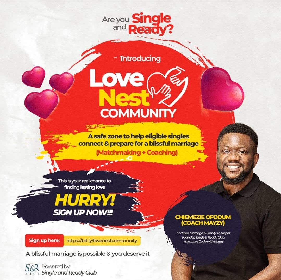 coachmayzy's tweet photo. I'm passionate about helping people get married &amp; get it right through the process so they can enjoy a blissful marriage.
I've done something about it. If you're single &amp; ready to get married, pls join Love Nest Community.
Matchmaking + Coaching.
#love #matchmaking #dating https://t.co/xMX6OnKLxi