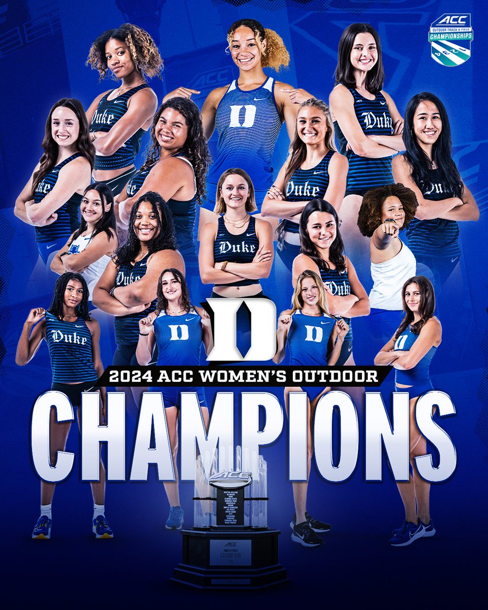 2024 ACC WOMEN’S OUTDOOR CHAMPIONS!!!!!!🏆😈🏆😈

The first OUTRIGHT BACK-TO-BACK ACC Women’s Outdoor Champions since the league expanded to 15 teams!

LET👏 GO👏 DUKE👏
