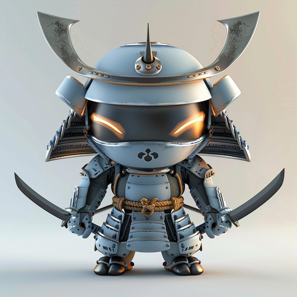 Samurai!    
#cute #cuterobots #robots #mecha #game #gamedesign #robotgame #robotlovers #ai #aiart #nft #nftart #nftcommunity #Metaverse #robotic #adorable #kawaii #chibi #chibistyle #japan #japanese #japanculture #anime #samurai #edo #SHOGUN  #samuraiarmor #japantoy