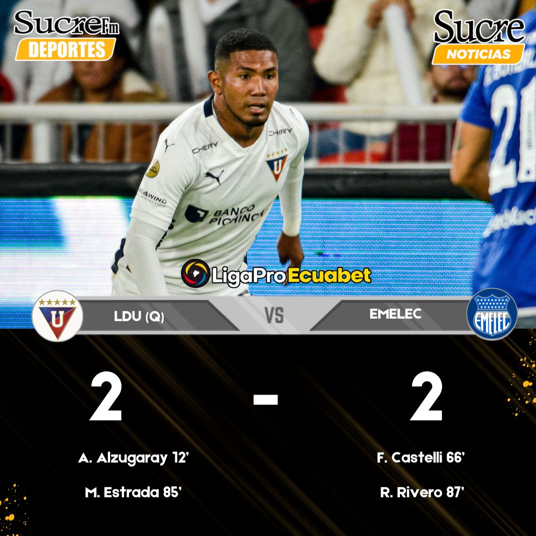 🔥 ¡EMOCIONANTE EMPATE! 🔥 ⚪️ #LigaDeQuito se complicó más de la cuenta en el segundo tiempo y #CSEmelec pudo rescatar el empate y llevarse un punto de Casa Blanca. @radio_sucre700 #DeportesEnSucreFM #CSE