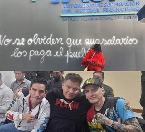 Galindo pintó la ASFI y no pasa absolutamente nada, los jóvenes de la Resistencia Cochala pintaron la fiscalía y están presos con una condena de 6 años por "daños a bienes del estado" por haber hecho exactamente lo mismo ¿Y niegan que en Bolivia hay persecución política?