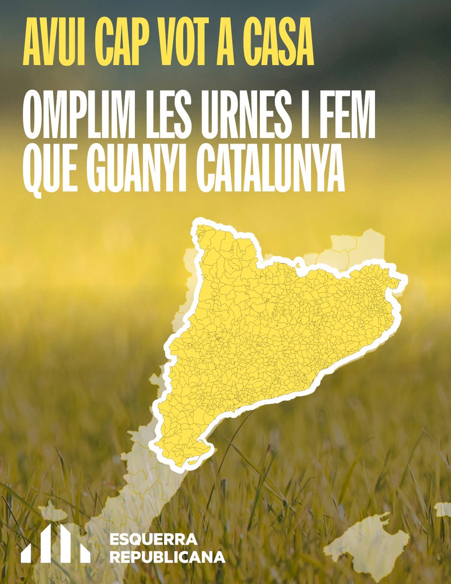 📩 Avui, cap vot a casa! ➡️ Aquest #12M, omplim les urnes i fem que guanyi Catalunya. #GuanyaCatalunya