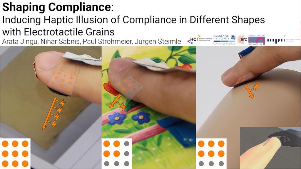 HCI Lab - Saarland University (@hci_saarland) on Twitter photo 📢 <a href="/artjng/">Arata Jingu | 神宮 亜良太</a> will be presenting his paper on grain-based electrotactile compliance illusion on Monday May 13th at 4:00 PM room 316C #CHI2024 🔥 keep an eye on this 👀
Full paper : doi.org/10.1145/361390… 📢 <a href="/artjng/">Arata Jingu | 神宮 亜良太</a> will be presenting his paper on grain-based electrotactile compliance illusion on Monday May 13th at 4:00 PM room 316C #CHI2024 🔥 keep an eye on this 👀
Full paper : doi.org/10.1145/361390…