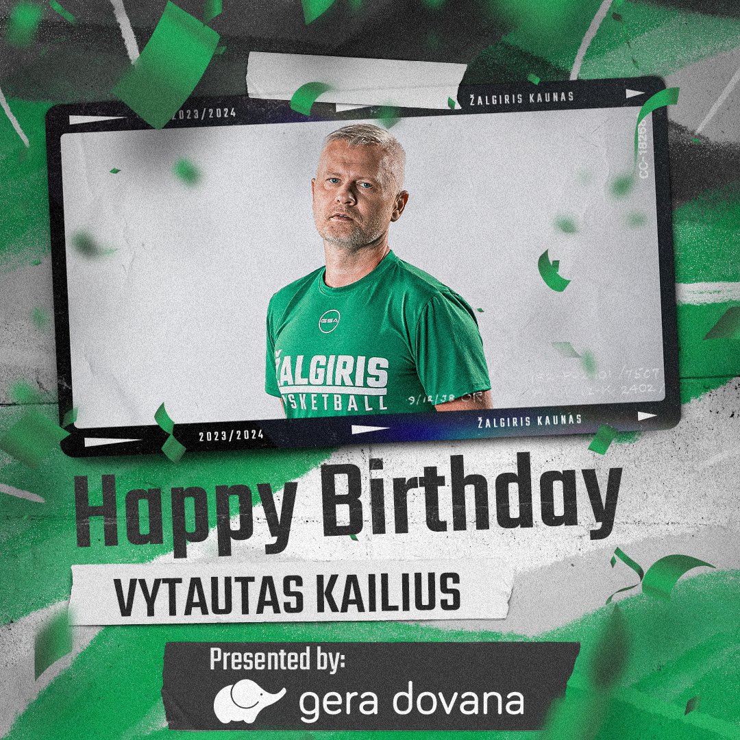 Sending warm birthday wishes to the Zalgiris doctor on his special 5️⃣0️⃣th birthday celebration! Happy birthday, Vytautas! 🎂 (Presented by: Gera Dovana). 🎁