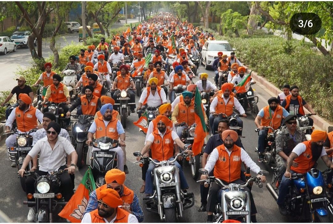 Proud of #Sikh youth from New Delhi #BJP Bike rally led by @mssirsa 🙏🏻 Waheguruji Ka Khalsa Waheguru ji ki fateh