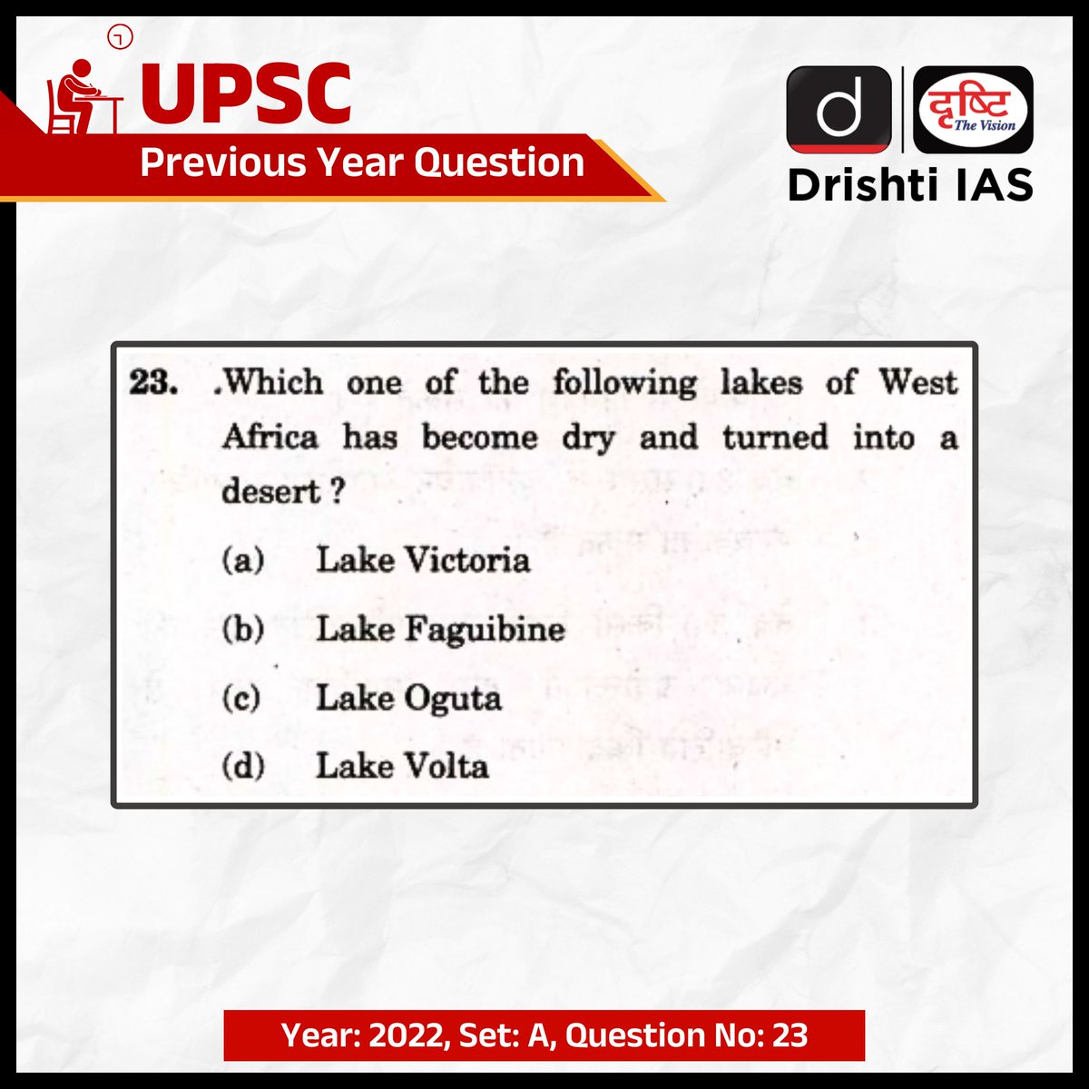 Here is a #Question for you from #CivilServices Preliminary Examination- 2022

We will pin the correct answer in the comment box the next day.

#PrelimsSuccessWithDrishtiIAS #PrelimsWithDrishtiIAS #Prelims2024 #PYQ #UPSC #UPSC2024 #IAS #CSE #Prelims #DrishtiIAS #DrishtiIASEnglish