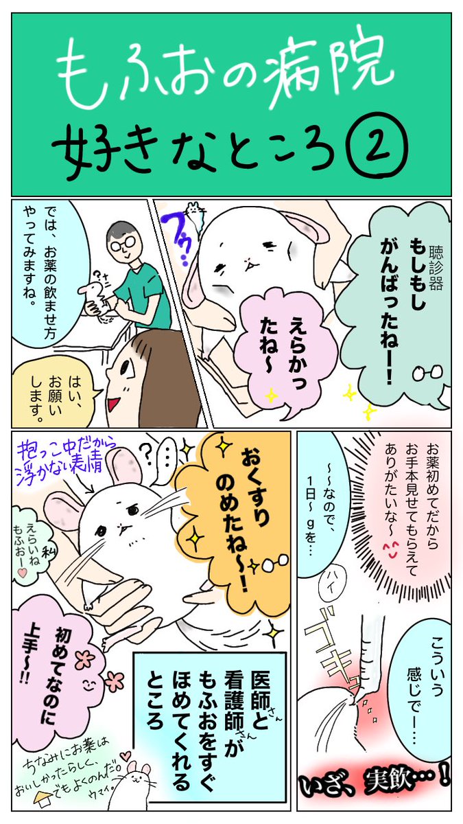 もふおの病院好きなところ②

①と内容被ってる気もするけど🤣🤣
お許しくださいな⭐️

#チンチラ #chinchilla #チンチラのいる暮らし #エッセイ漫画 
#漫画がよめるハッシュタグ 
#アイビスペイント