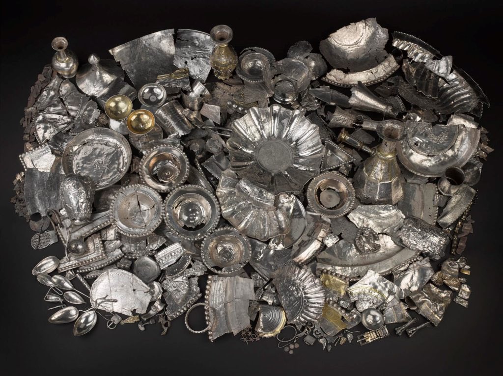The Traprain Law Treasure was discovered by George Pringle, foreman of excavations on the titular hill in East Lothian, #OTD in 1919. Buried around the mid-5thC, it is the largest collection of late Roman hacksilver ever found. ©National Museums Scotland