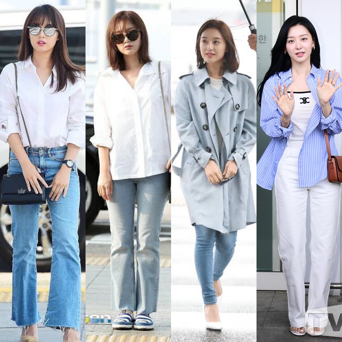 #KimJiWon airport fashion through the years. simple & stylish. 🤍