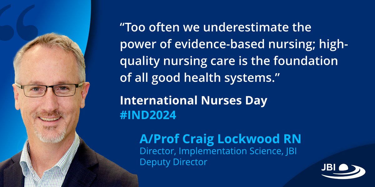A/Prof @CraigSL01, Director of #JBIEBHC Implementation Science, is responsible for JBI education, training, software, methods & methodology for evidence implementation. Learn more about Craig 👉 ow.ly/ym8Q50Ol7PQ #IND2024 #OurNursesOurFuture