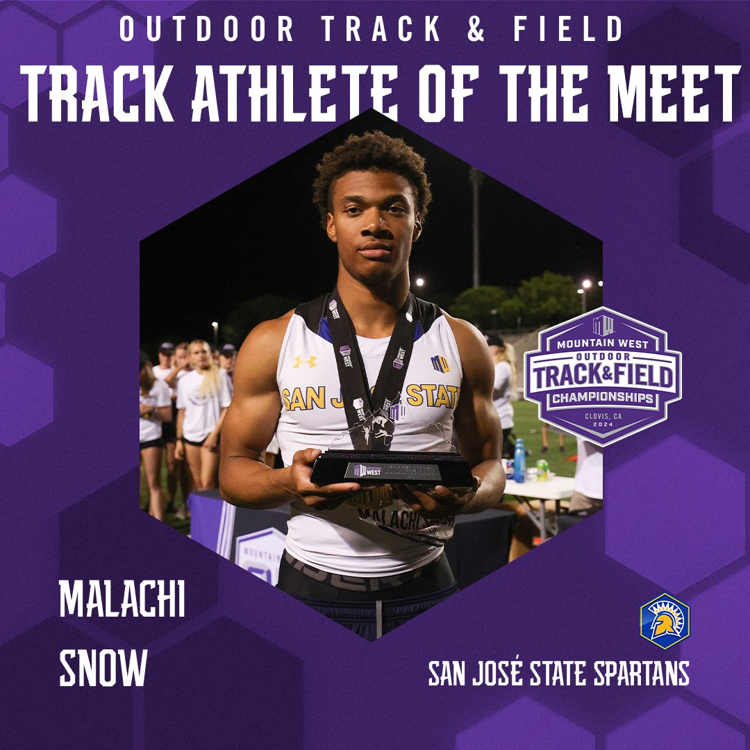 Malachi Snow is the Mountain West Outdoor Track and Field Championship track athlete of the meet 🏆 @SanJoseStTFXC #AtThePeak l #MWOTF l #AllSpartans